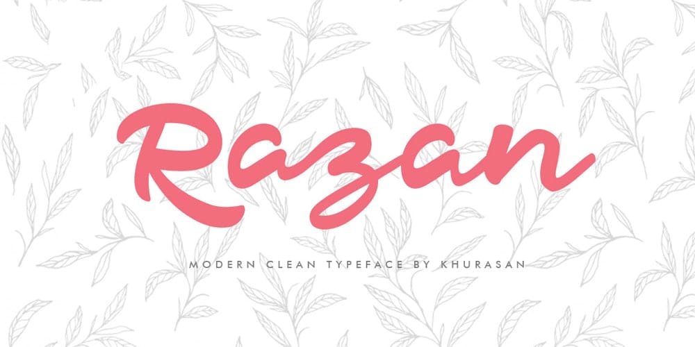 250 + Free Modern Script Fonts for Designers 275 Razan Script Font