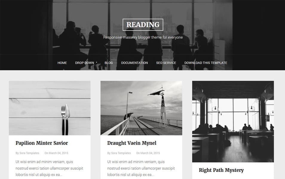 Reading Responsive Blogger Template