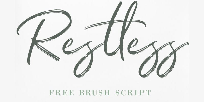 250 + Free Modern Script Fonts for Designers 293 Restless Brush Script Font
