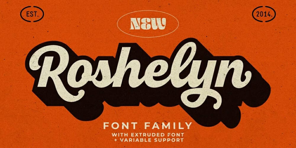 250 + Free Modern Script Fonts for Designers 174 Roshelyn Script