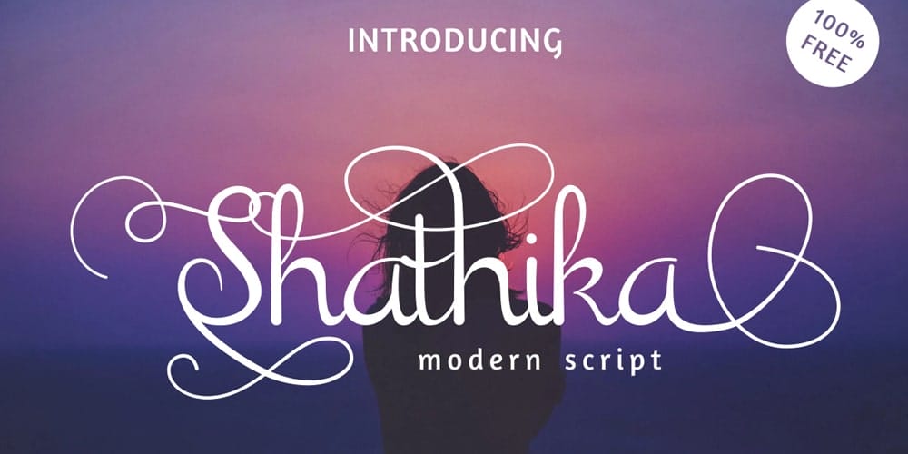 250 + Free Modern Script Fonts for Designers 234 Shathika Modern Script Font