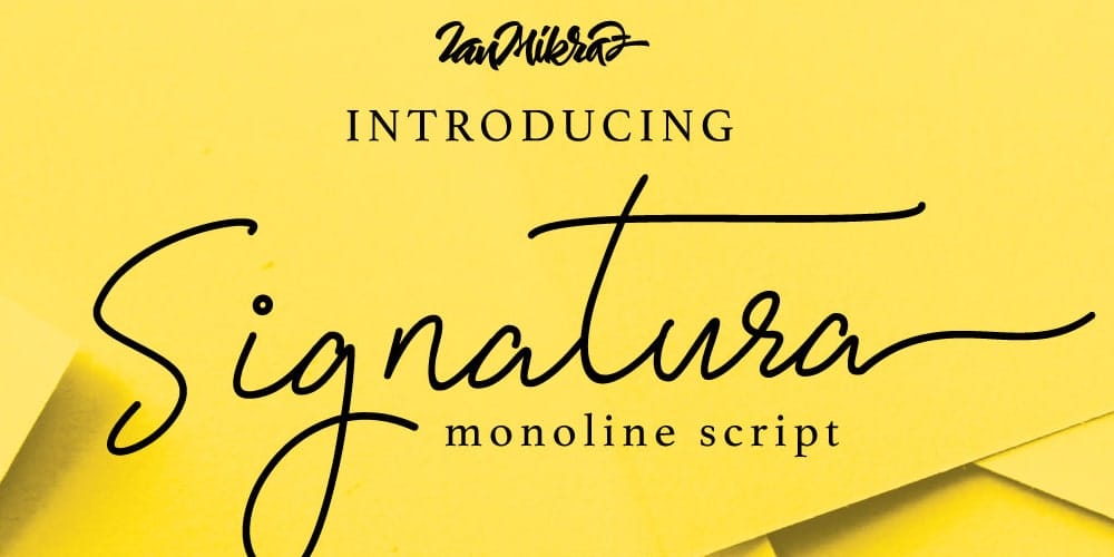 250 + Free Modern Script Fonts for Designers 395 Signatura Monoline Typeface