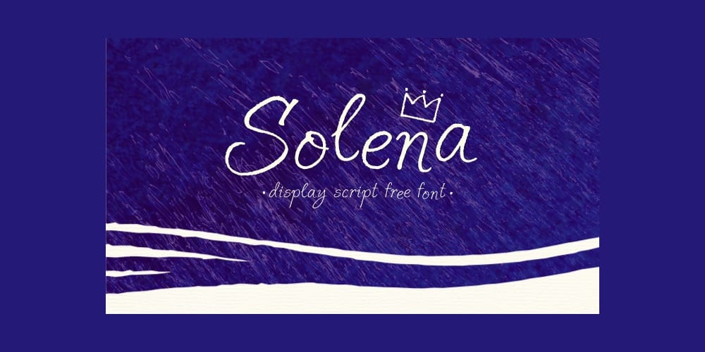 250 + Free Modern Script Fonts for Designers 388 Solena Script