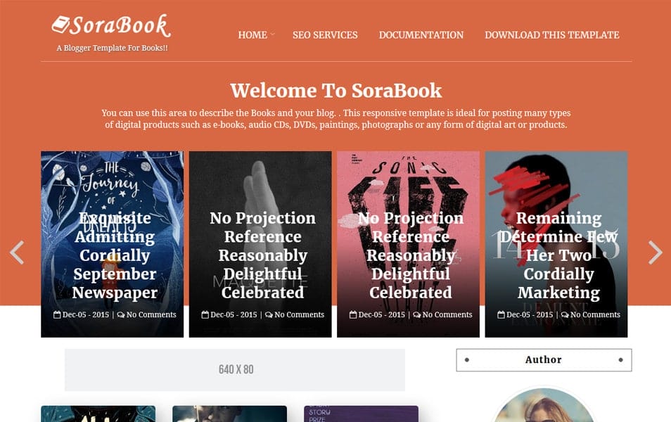 Sora Book Responsive Blogger Template