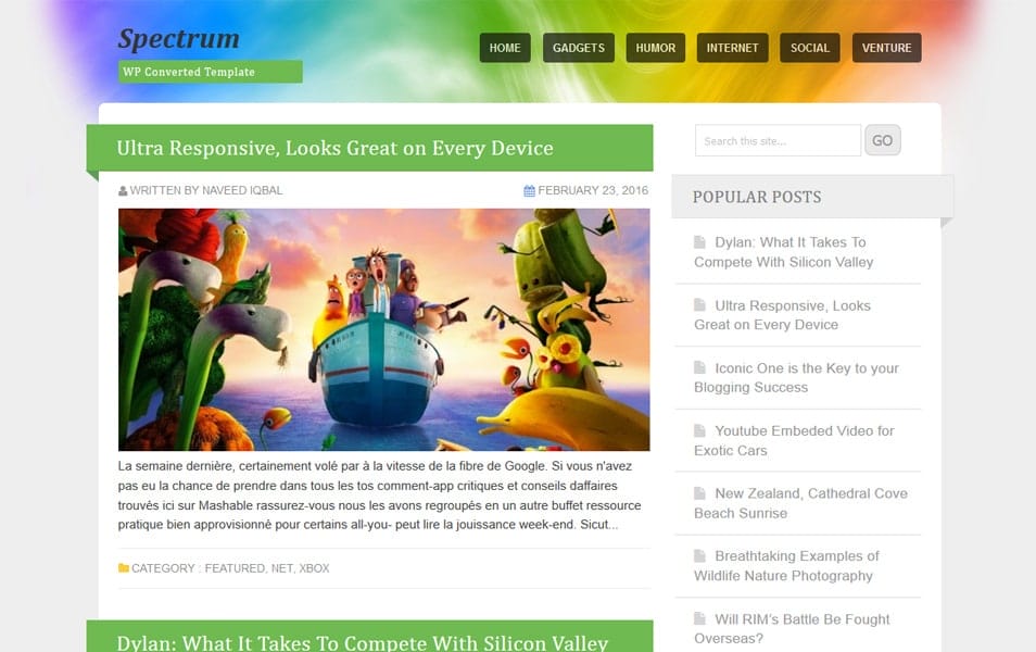 Spectrum Responsive Blogger Template