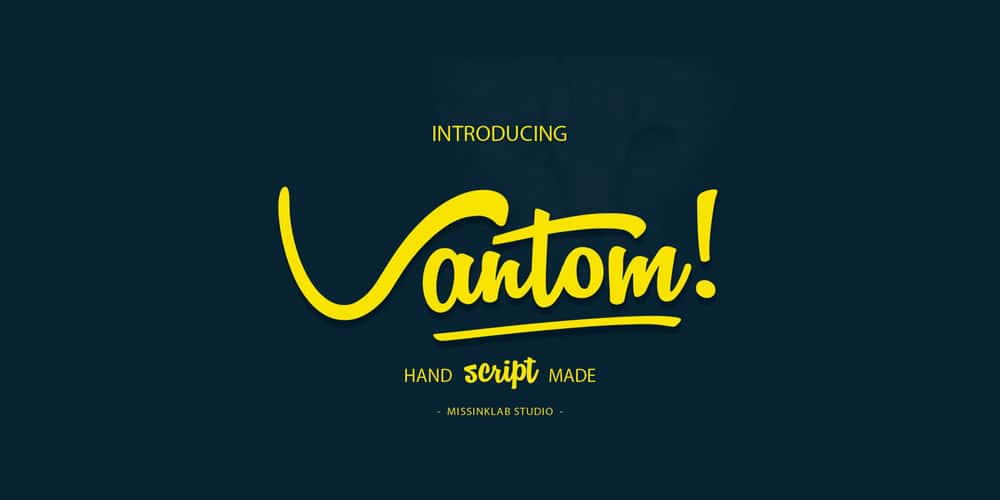250 + Free Modern Script Fonts for Designers 284 Vantom Script Font