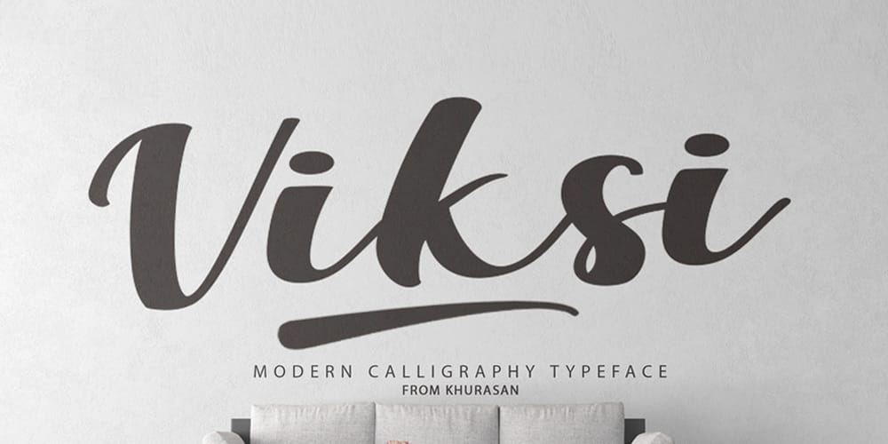 250 + Free Modern Script Fonts for Designers 282 Viksi Script Font