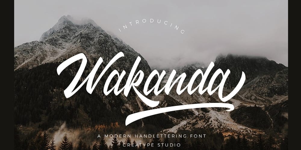 250 + Free Modern Script Fonts for Designers 221 Wakanda Script