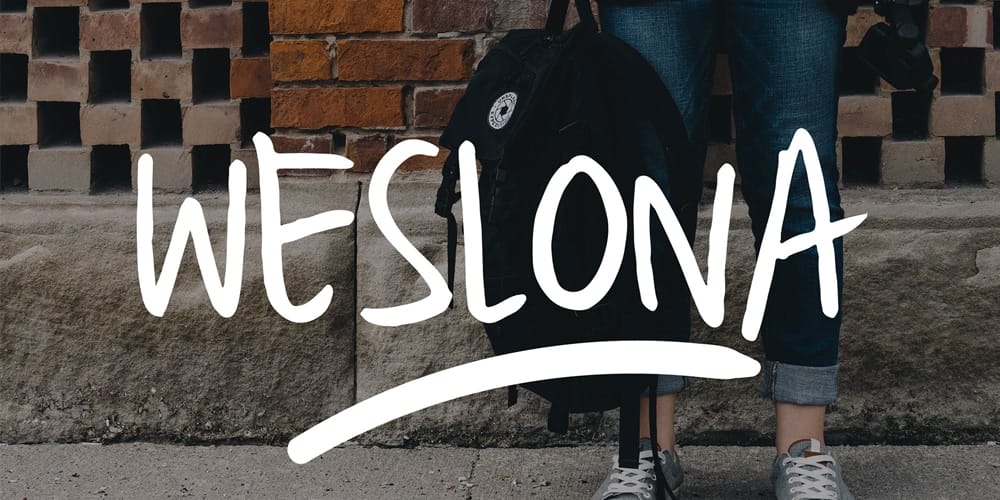 250 + Free Modern Script Fonts for Designers 235 Weslona Handmade Script Font