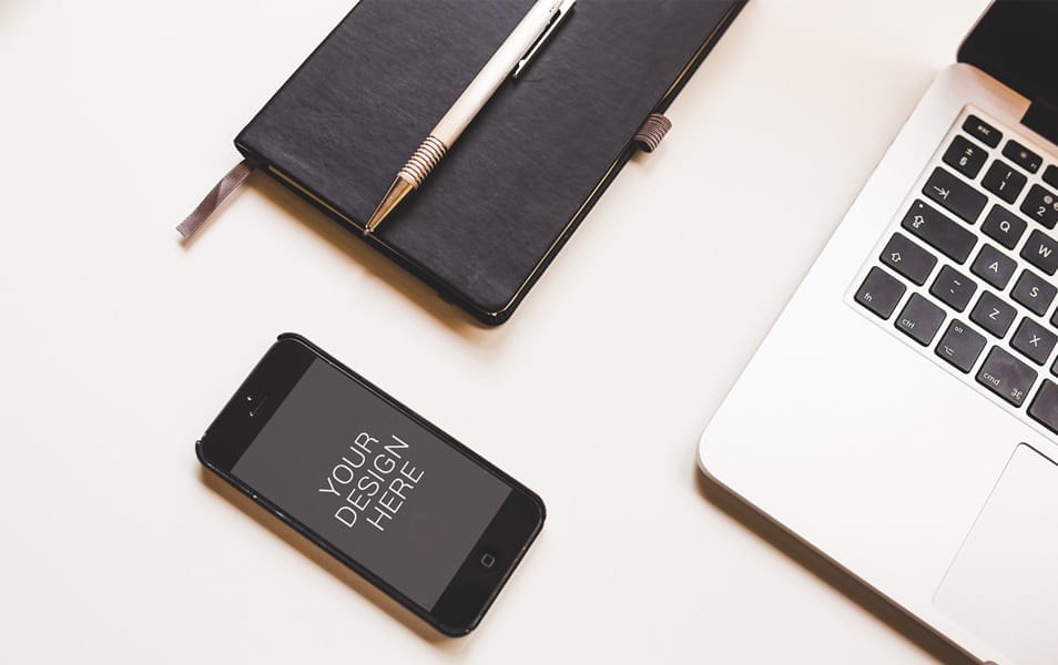 iPhone 6 on Desk Mockup