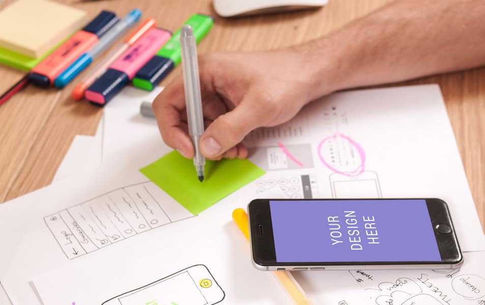 iPhone 6S on Desk Mockup