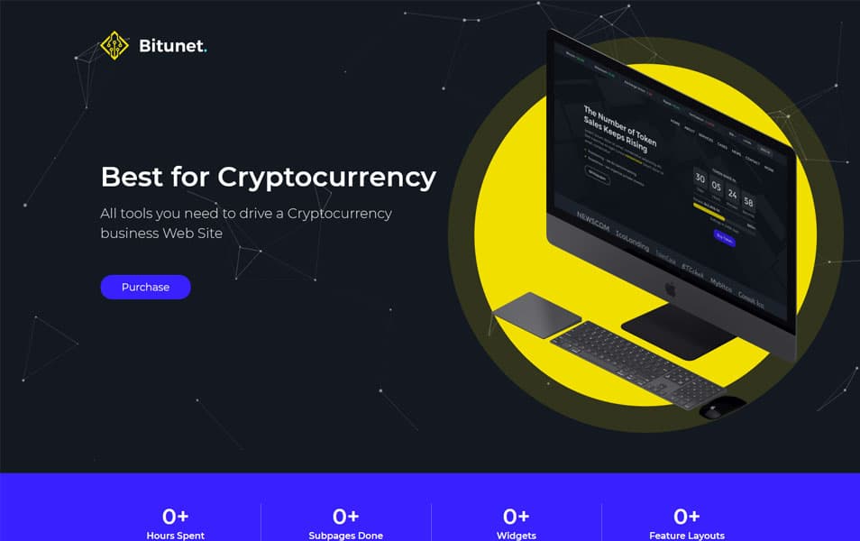 Bitunet - Cryptocurrency Elementor WordPress Template