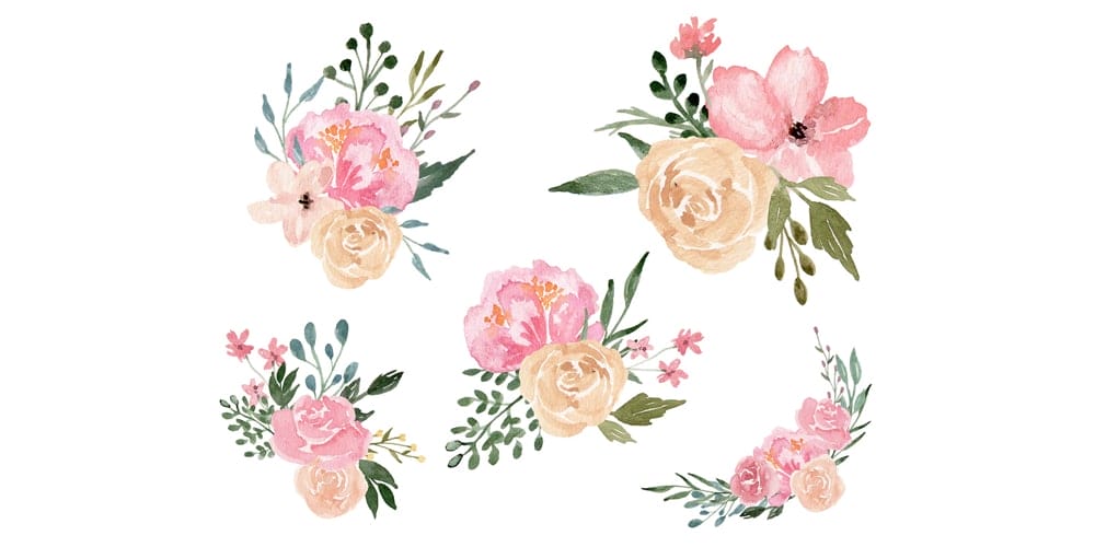 Dusty Blooms Floral Design Elements