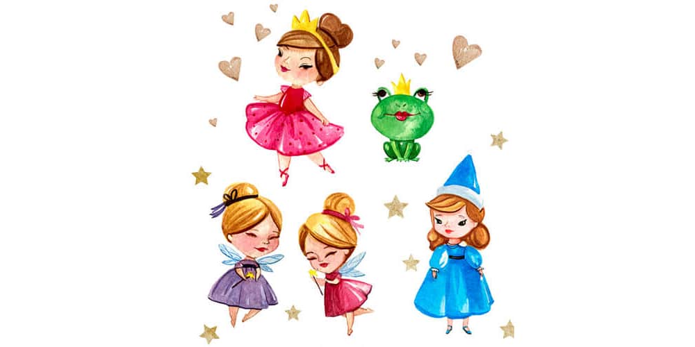 Free Watercolor Elements for Designers 107 Fairy Tales Watercolor