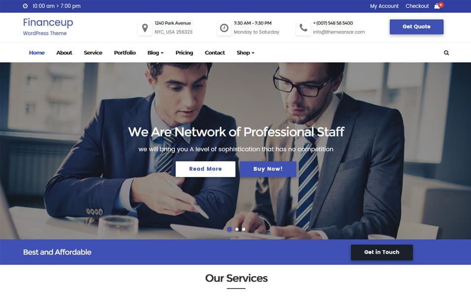 Financeup Responsive WordPress Theme