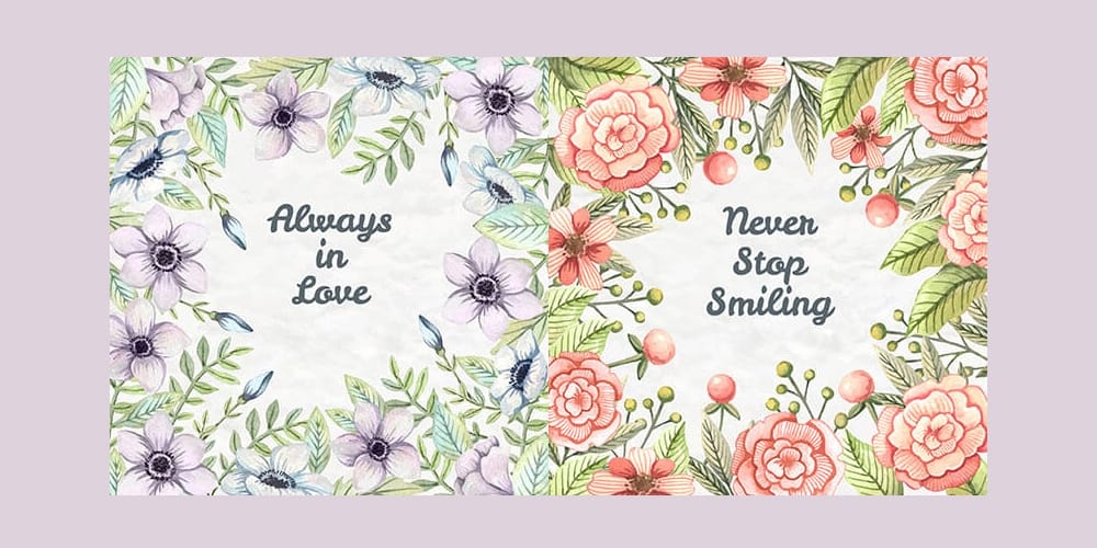 Free Watercolor Elements for Designers 95 Floral Frames