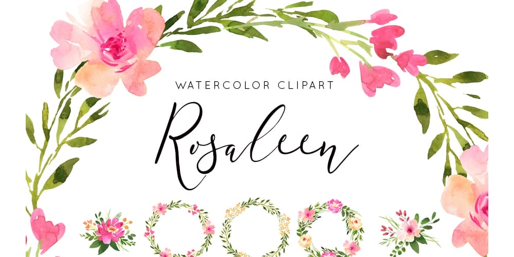 Free Watercolor Elements for Designers 90 Free Watercolor Bohemian Wreaths