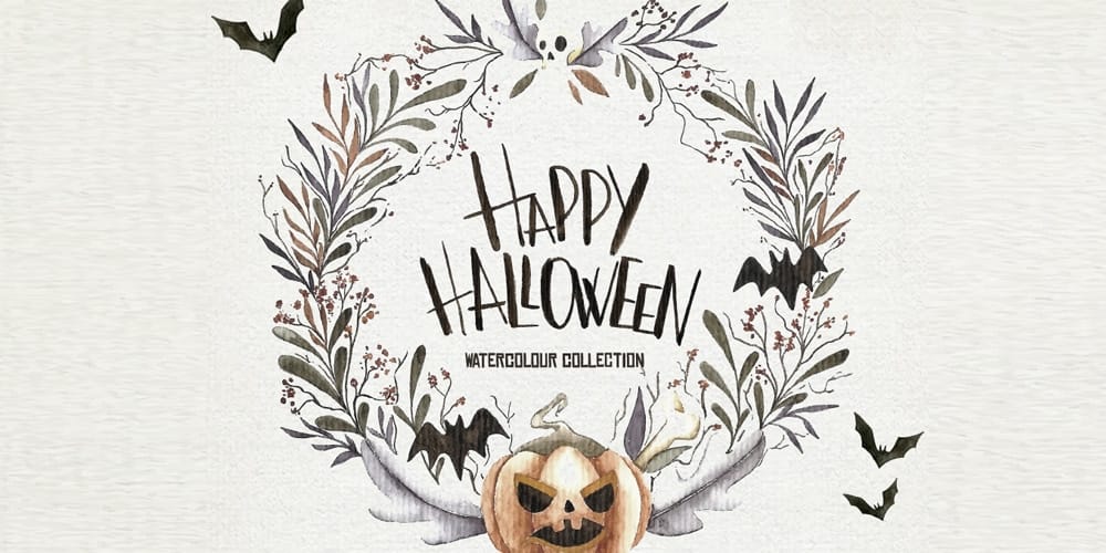 Free Watercolor Elements for Designers 106 Free Watercolor Halloween Set