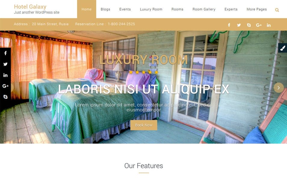 Hotel Galaxy Responsive WordPress Theme