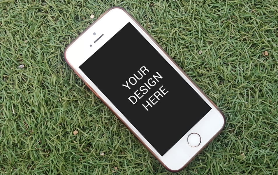 IPhone 6 on grass mockup