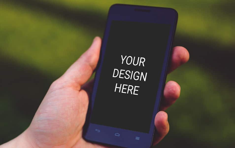 300+ Smartphone Mockup PSD Templates 334 Male Holding Smartphone Mockup