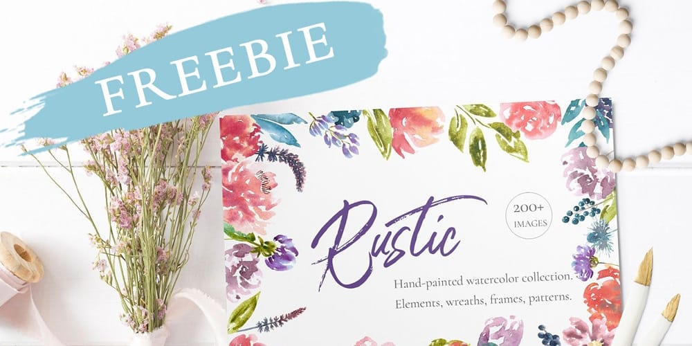Free Watercolor Elements for Designers 117 Rustic Watercolor Collection
