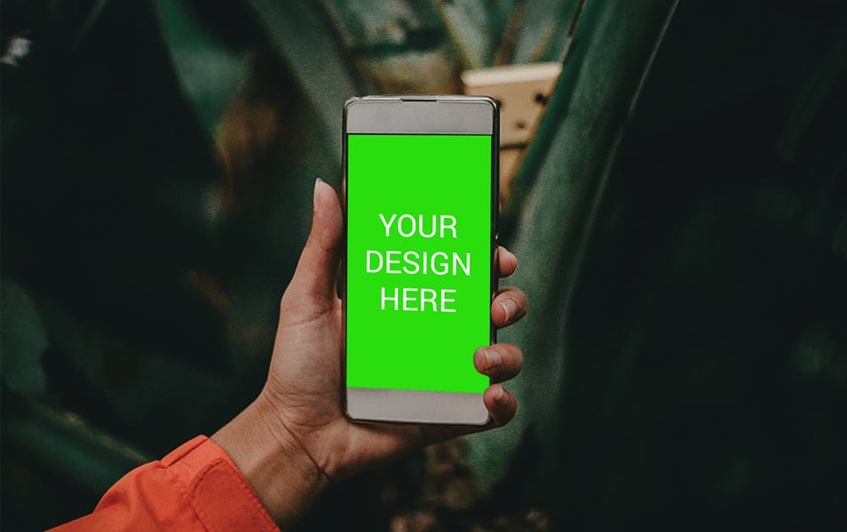 Smartphone in hand Mockup