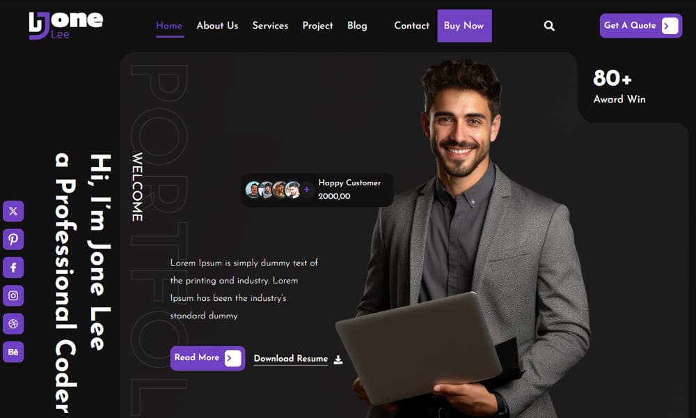 300+ Best Responsive WordPress Themes 31 Unique Freelancer Portfolio