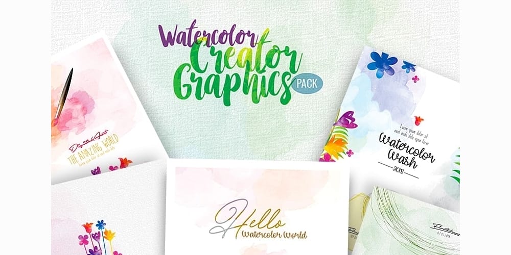 Free Watercolor Elements for Designers 103 Watercolor Creator Graphics