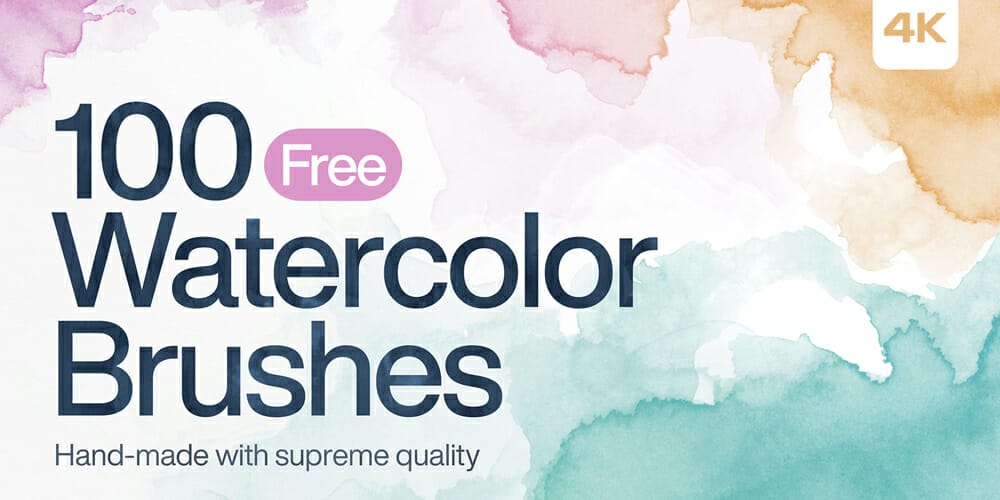 Free Watercolor Elements for Designers 62 Watercolor Photoshop Brushes