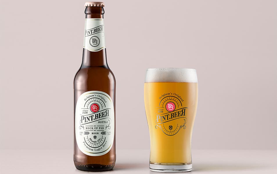 The Ultimate Collection of 2000+ Free Mockup Templates PSD Designs 532 Amber Psd Beer Bottle Mockup