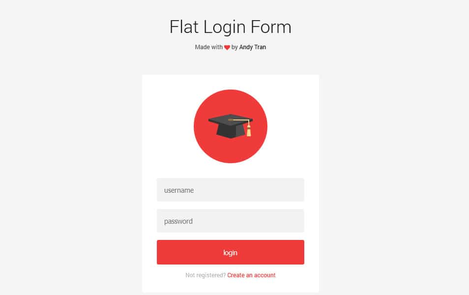 Flat Login Form