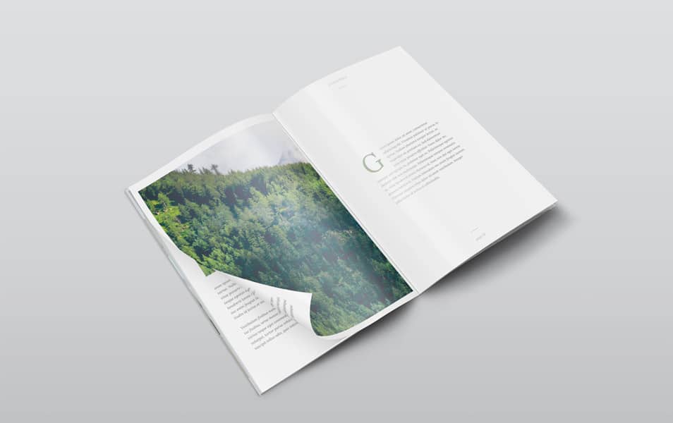 Free A4 PSD Magazine Mockup Isometric View