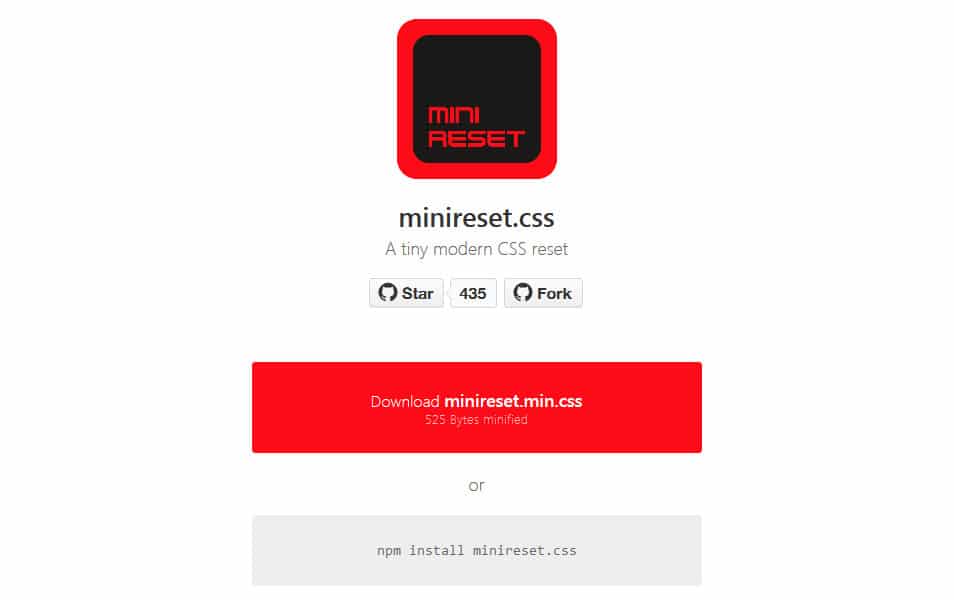10+ Best CSS Reset Stylesheets 9 MiniReset.css