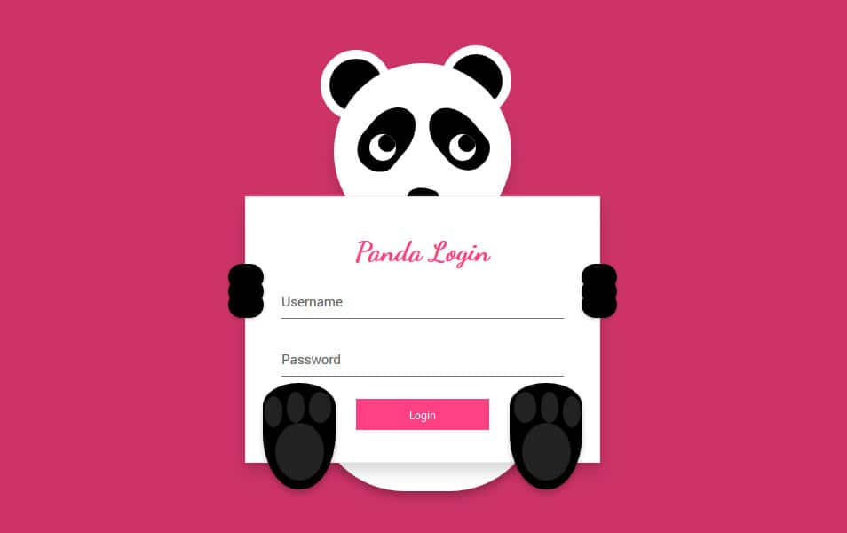 Panda Login Form