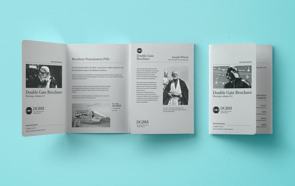 Psd Double Gate Fold Brochure