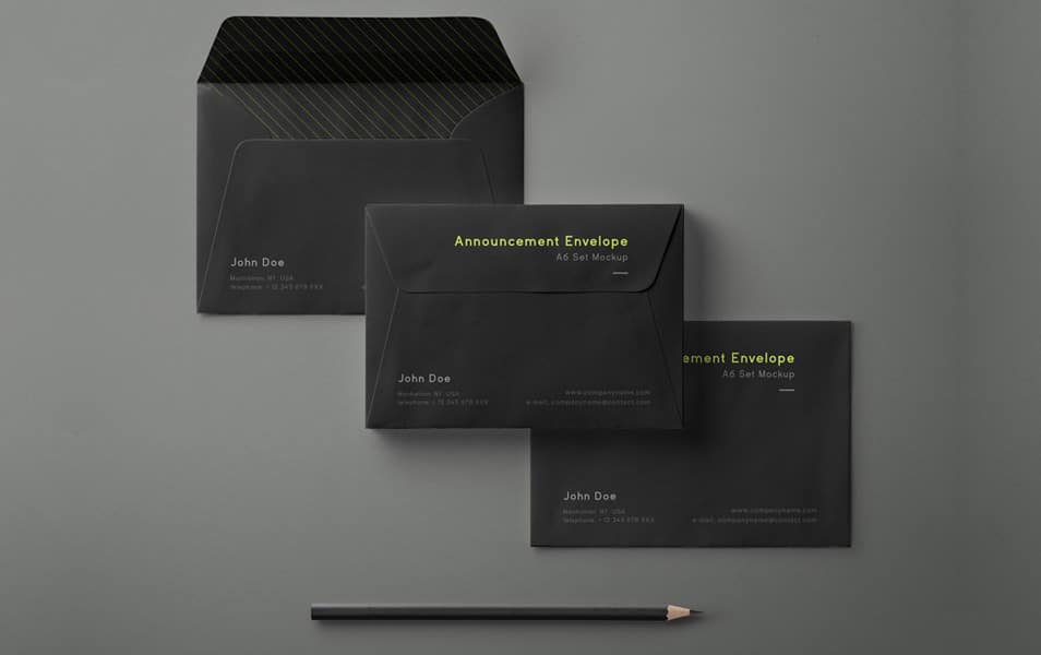 Psd Envelope Mockup Set A6