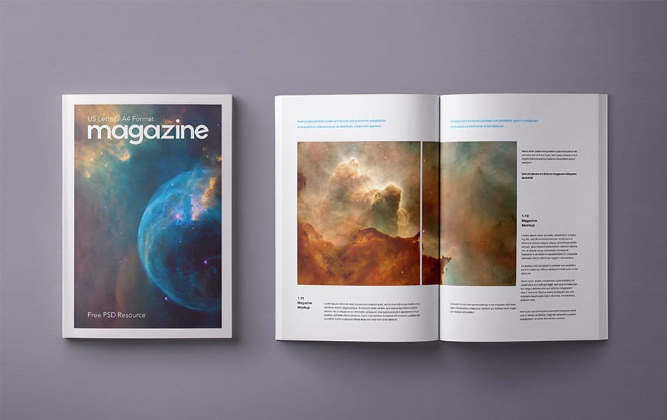 Psd Magazine Mockup Template US A4