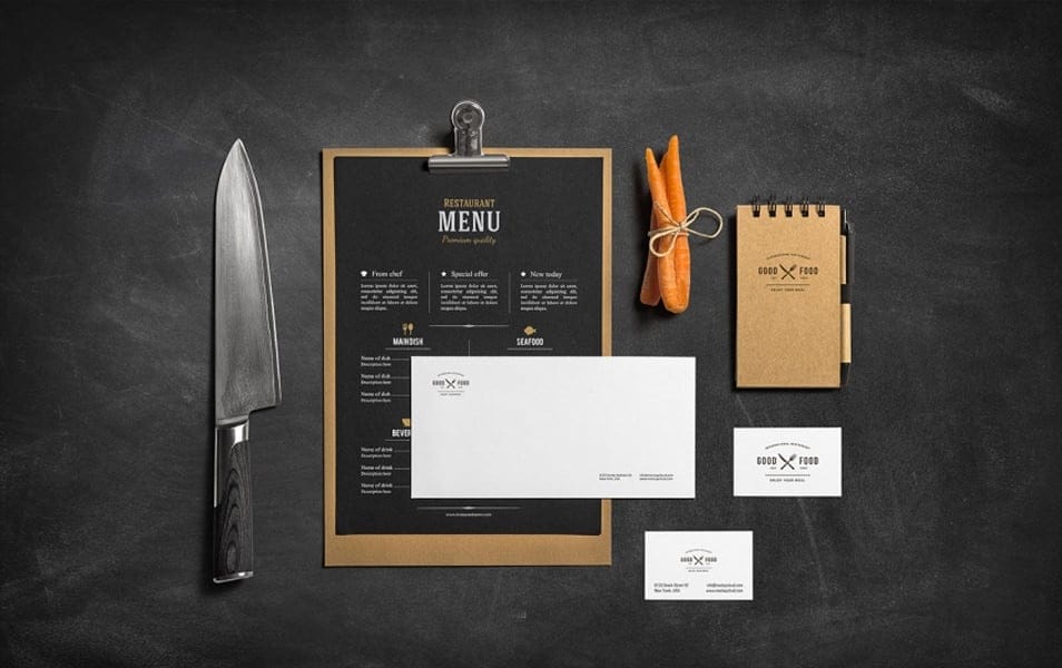The Ultimate Collection of 2000+ Free Mockup Templates PSD Designs 275 Restaurant Bar Stationery Branding Mockup