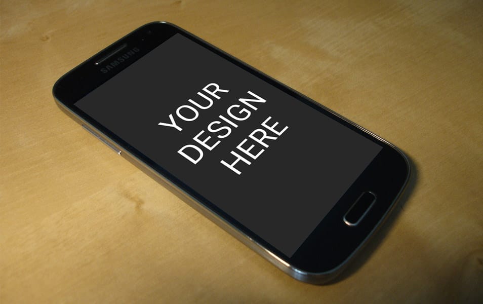 300+ Smartphone Mockup PSD Templates 67 Samsung S3 on Table
