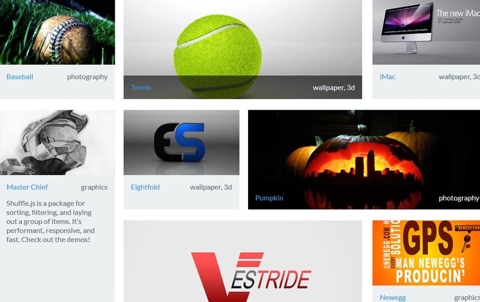 50+ Best jQuery Grid Plugins 24 Shuffle.js