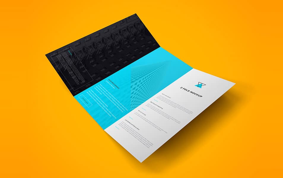 Z Fold Brochure PSD Mockup