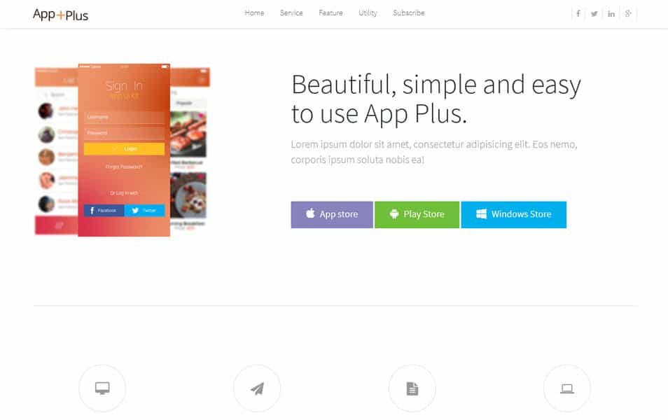 500+ Best Free Responsive HTML5 CSS3 Website Templates 176 App Plus