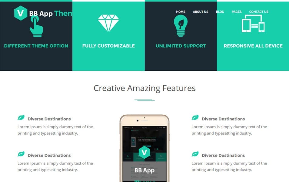 BB Mobile Application Responsive WordPress Theme