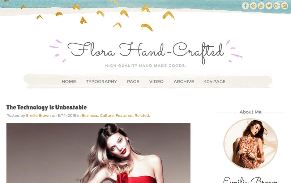 Flora Hand-crafted Responsive Blogger Template