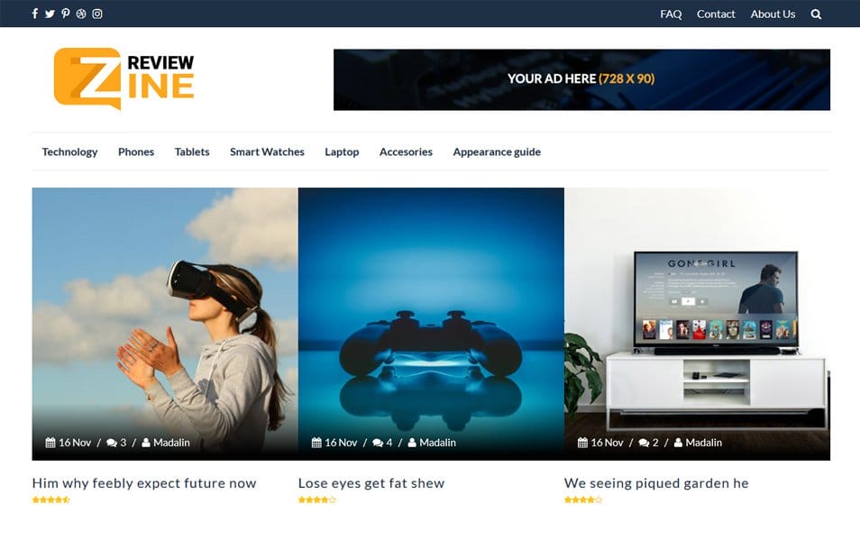300+ Best Responsive WordPress Themes 168 ReviewZine Responsive WordPress Theme