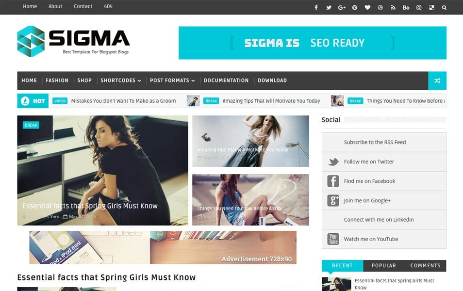 300+ Best Free Responsive Blogger Templates 2025 66 Sigma Blog/Magazine Blogger Template