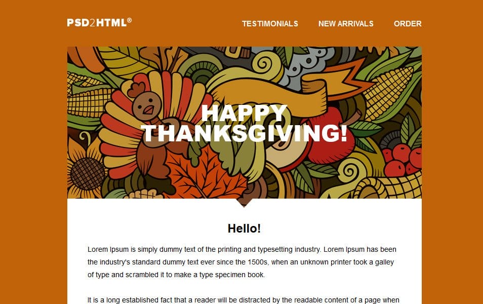 Thanksgiving Email Template