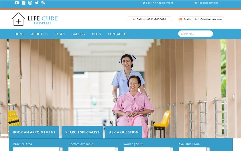 VW hospital Lite Responsive WordPress Theme