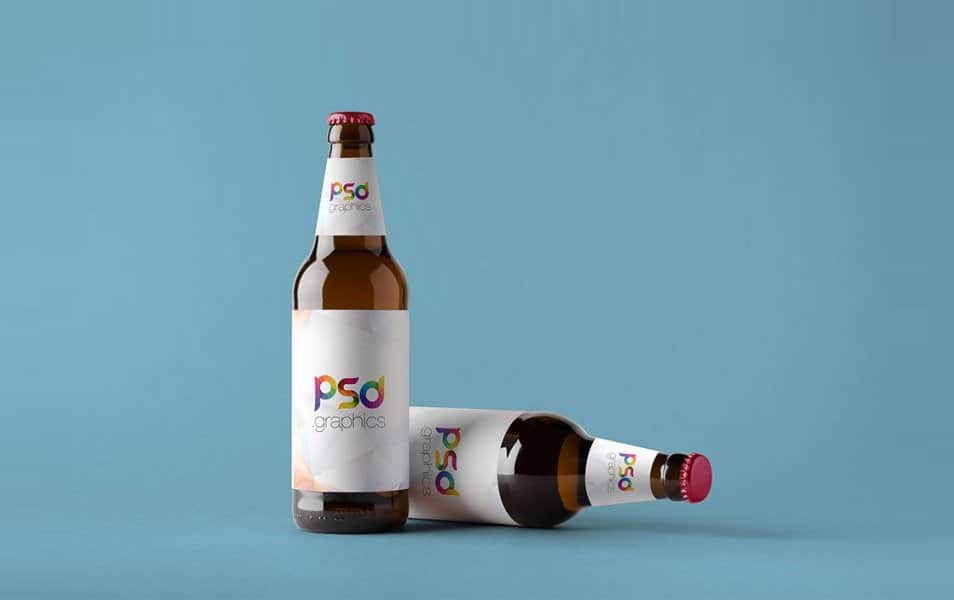 Beer Bottle Mockup Free PSD